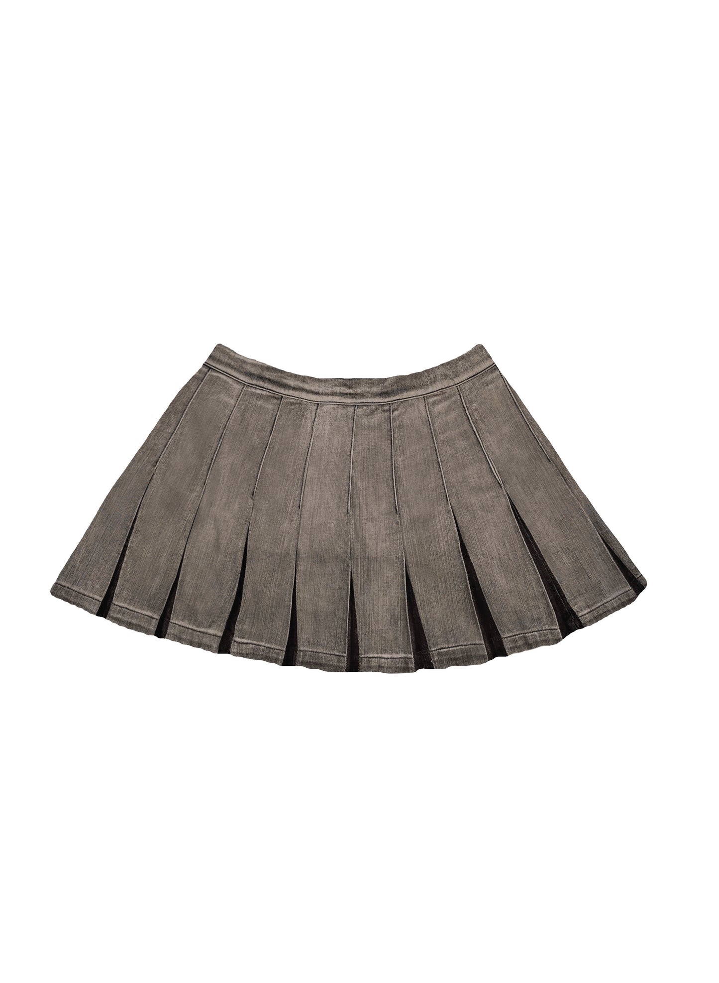 DENIM MINI PLEATED SKIRT