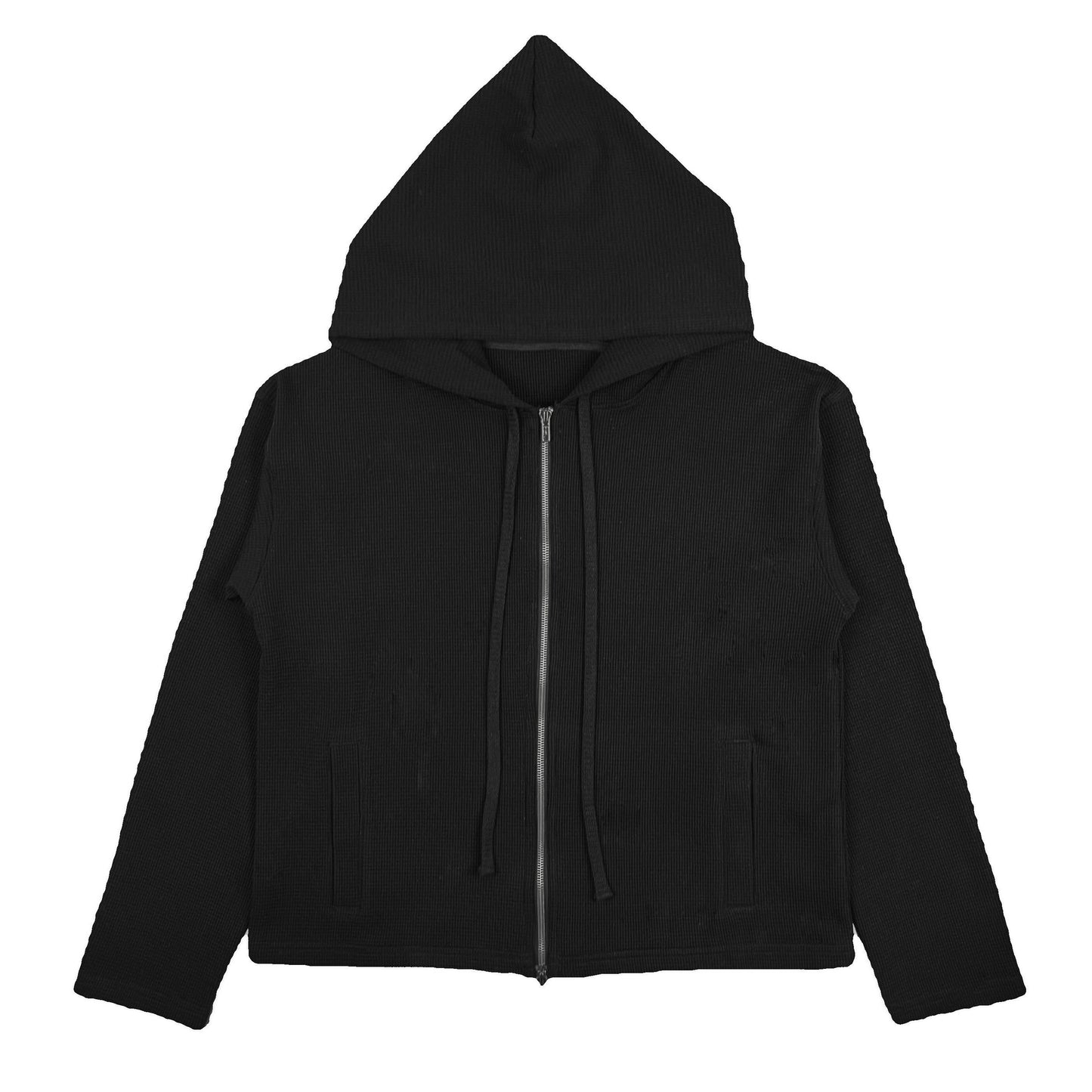 BLACK THERMAL ZIP HOODIE