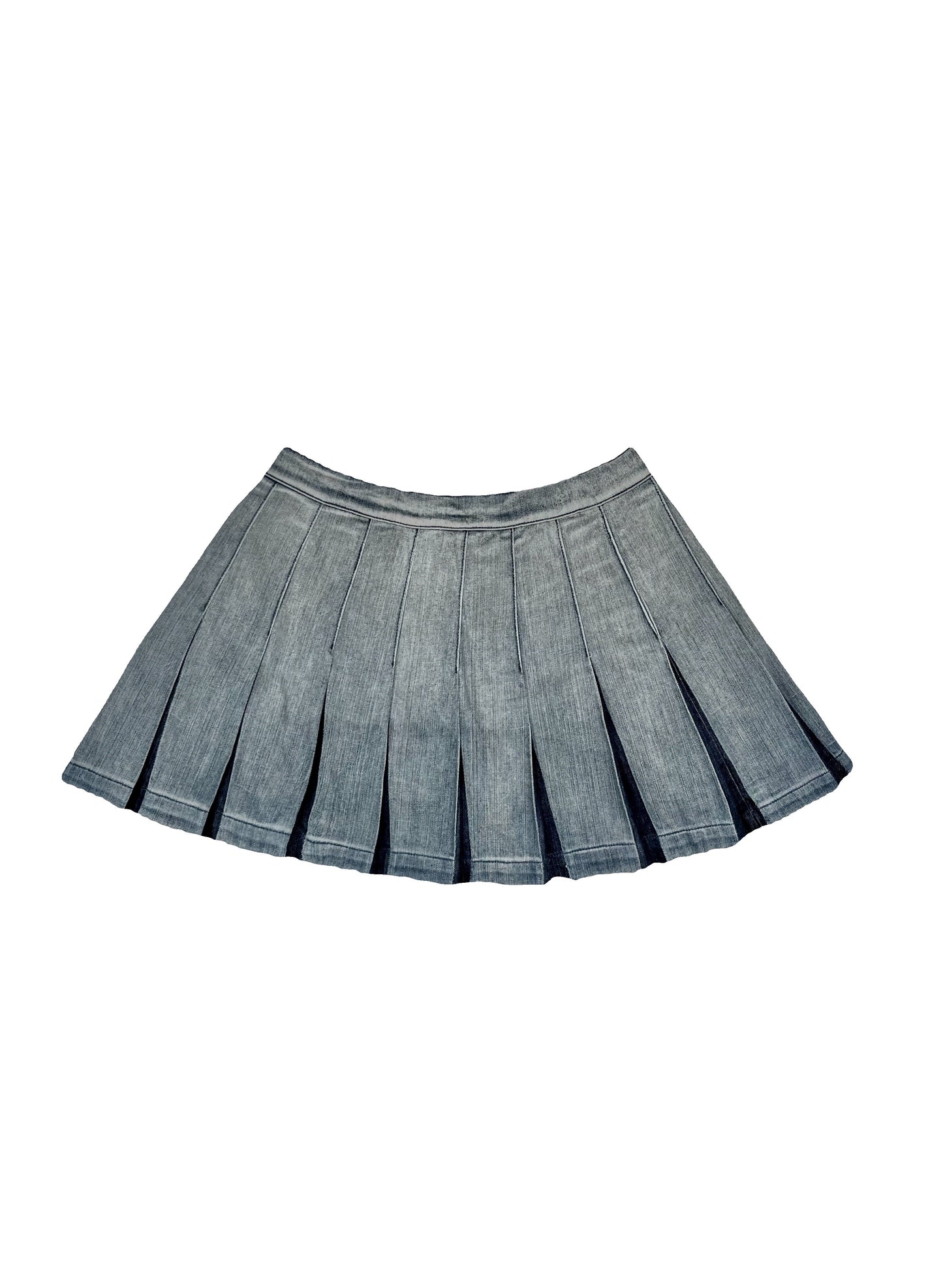 DENIM MINI PLEATED SKIRT