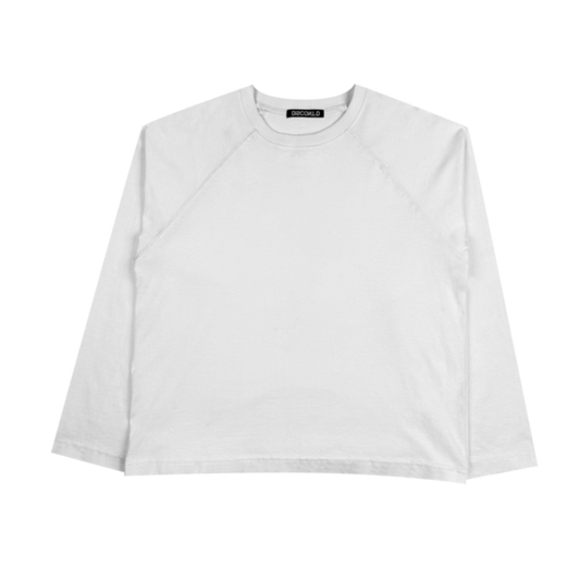 WHITE L/S RAGLAN TEE